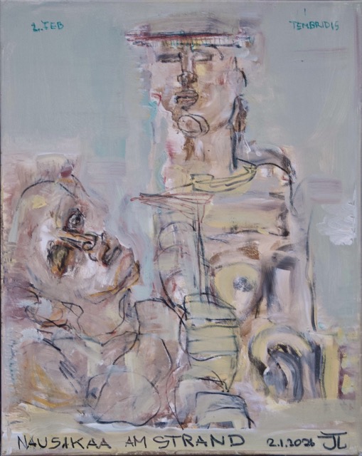 &bdquo;NAUSIKAA AM STRAND&ldquo;, Leinwand 2026, 80x100cm.jpeg